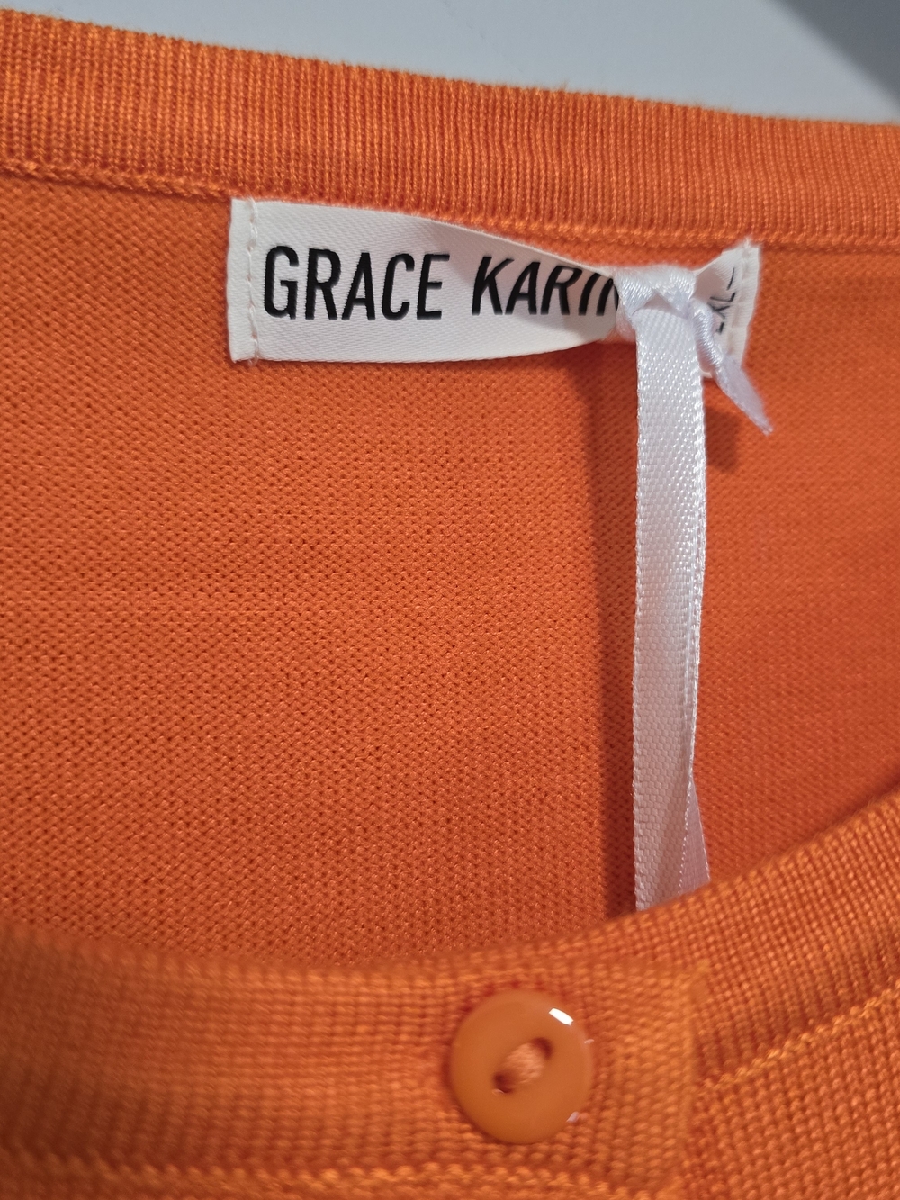 Grace Karin Orange Knit Button-Front Cardigan Sweater - Picture 3 of 3